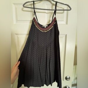 American Eagle Outfitters Black Top with Red Embroidery